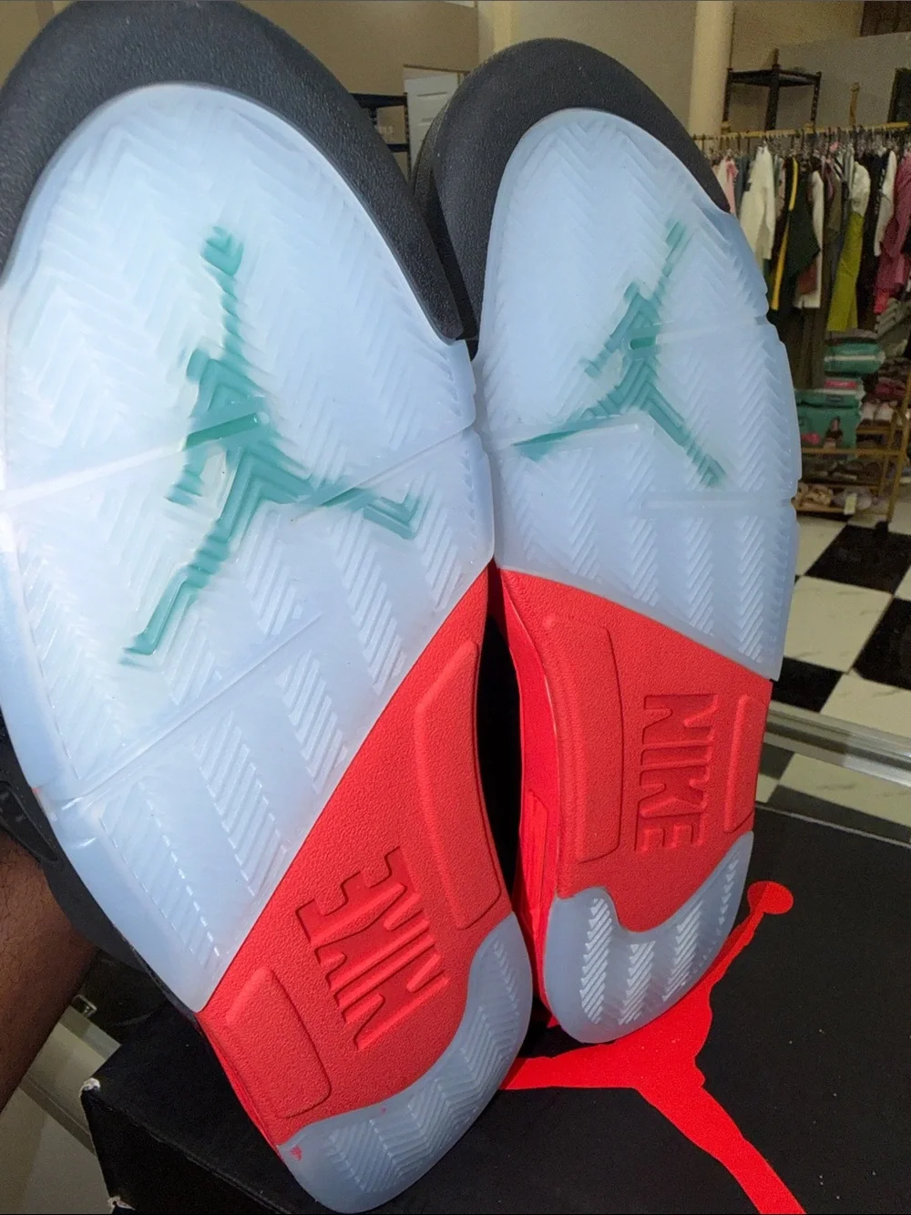 Jordan Black Sneakers with Purple Tongue and Teal Jumpman